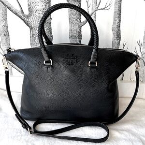 TORY BURCH Taylor Slouchy Satchel Crossbody, Black